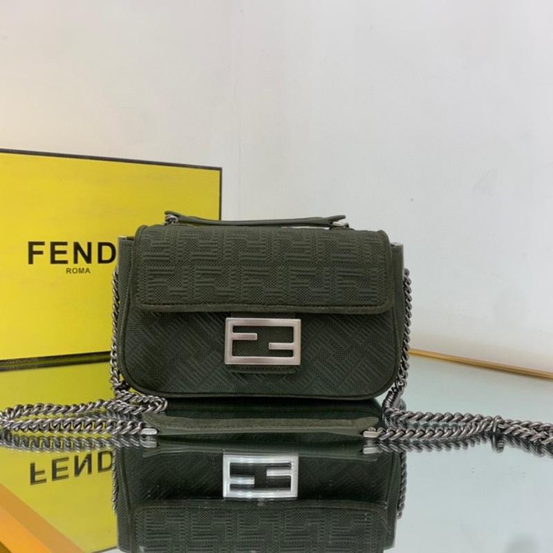 Fendi Clutches Shoulder Bag 8BR793 cloth gray green